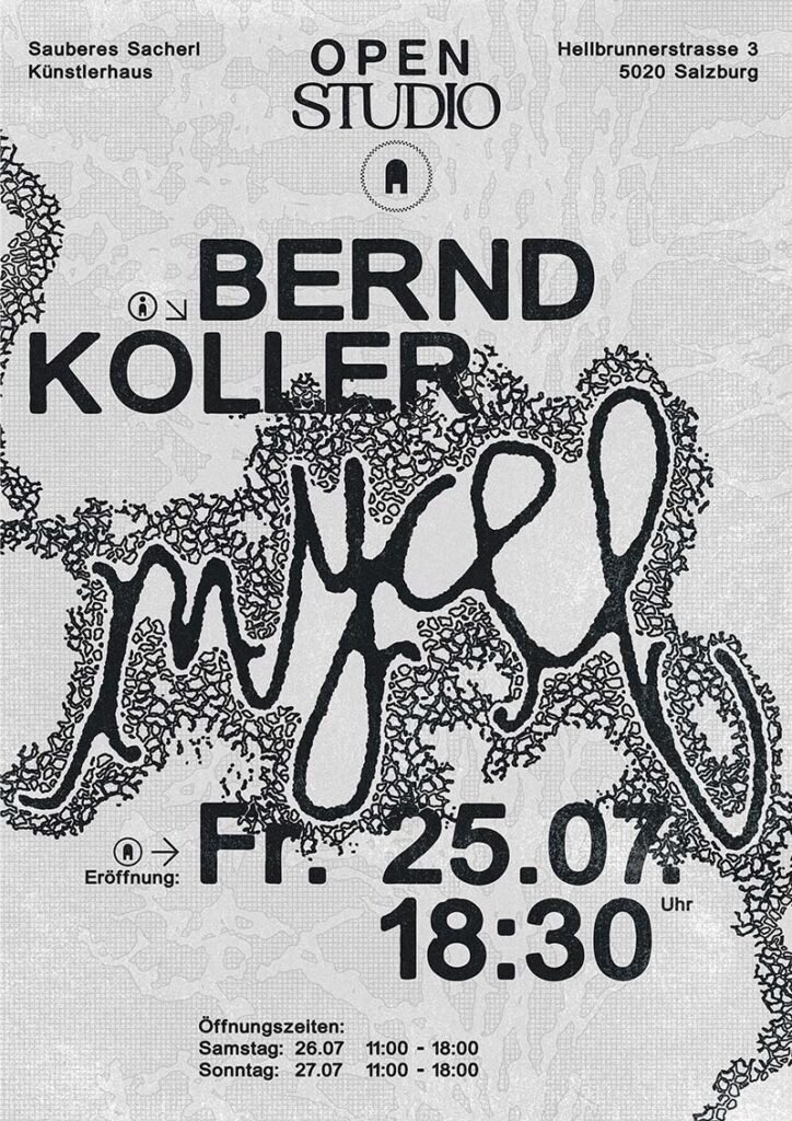 Plakat für das Open Studio von Bernd Koller am 25. Juli 2025