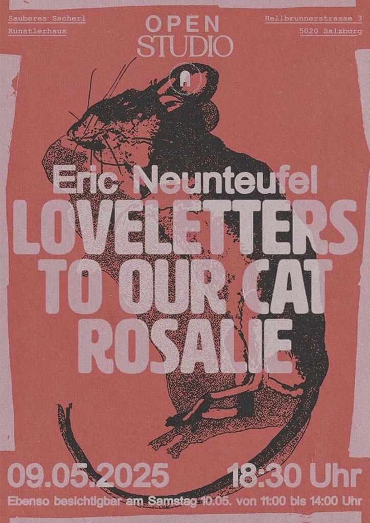 Plakat für das Open Studio von Eric Neunteufel am 9. Mai 2025