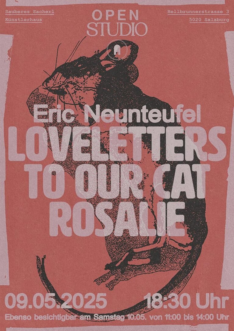 Plakat für das Open Studio von Eric Neunteufel am 9. Mai 2025