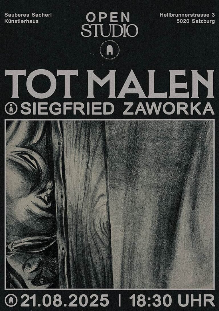 Plakat für das Open Studio von Siegfried Zaworka am 21. August 2025