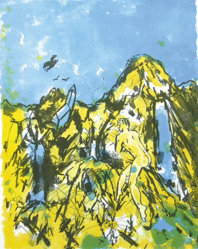 Lithografie 'Vogelschaun' aus der Serie '50+' von Christian Ludwig Attersee (a0350-c0005)