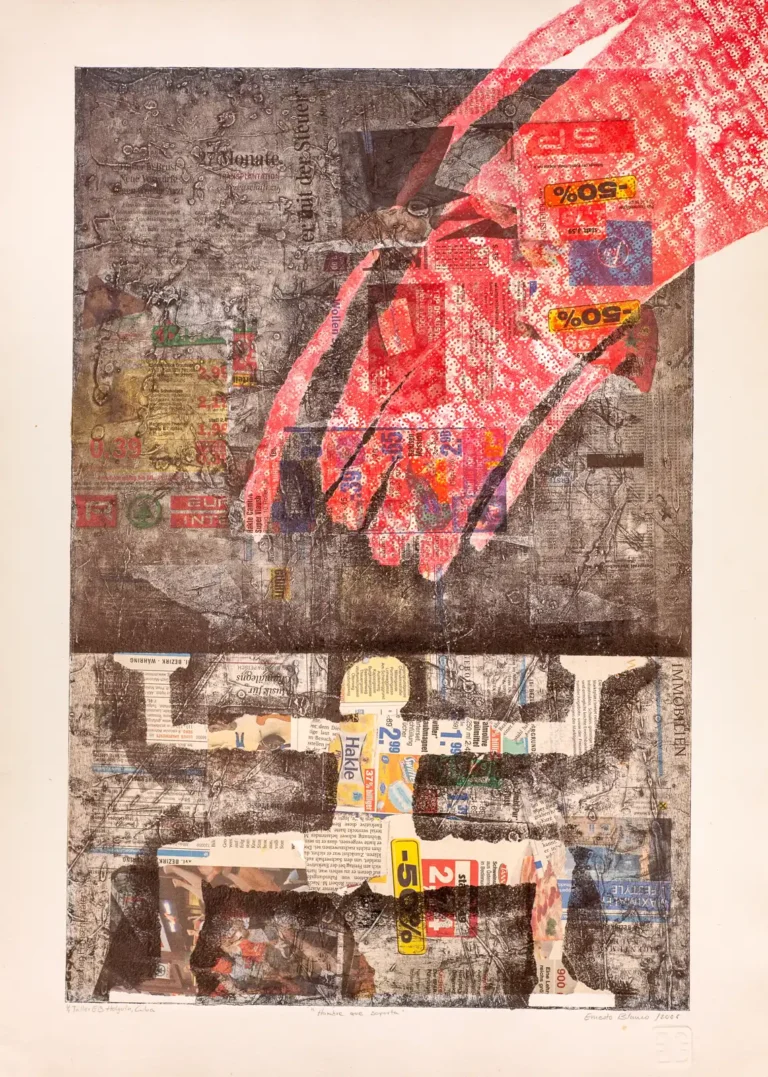 Collagrafie 'Hombre que soborta' von Ernesto Blanco Sanciprian (a1146-c0013)