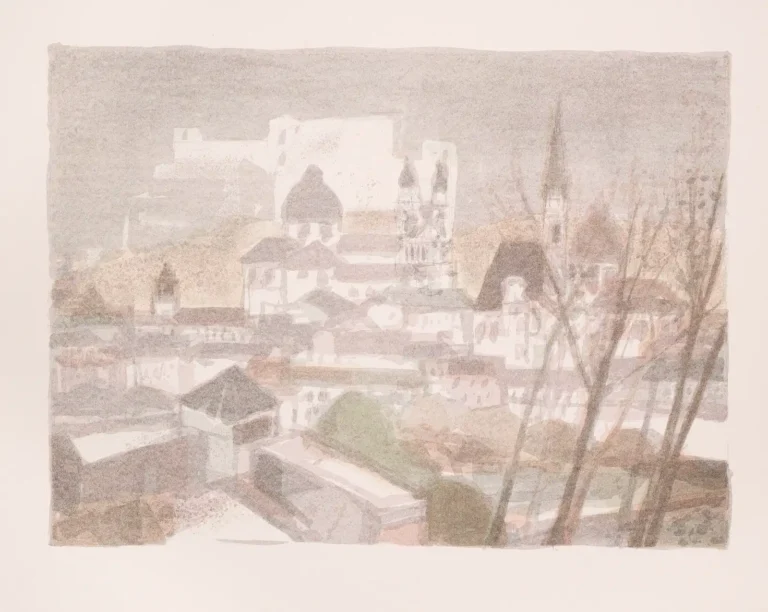 Lithografie 'Salzburg' von Rudolf Hradil (a0242-c0049)