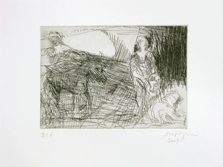 Tiefdruck 'Ohne Titel' aus der Serie '50+' von Siegfried Anzinger (a0340-c0053)